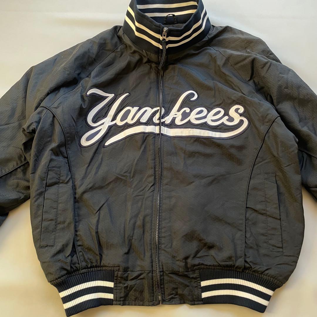 【美品】MLB ヤンキース 90s 総刺繍 スタジャン　ネイビー