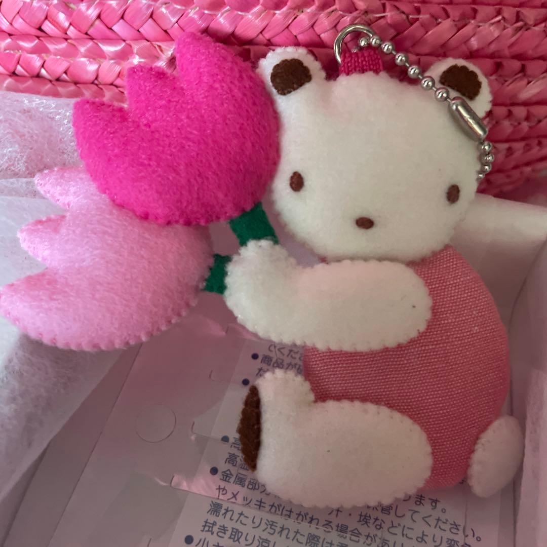 familiar かごバッグ クマチャーム　くまブローチ付き