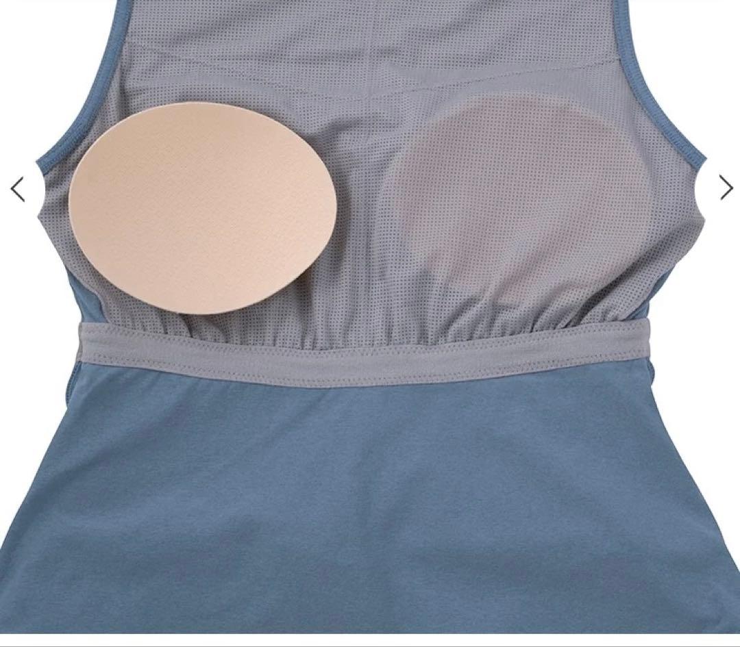 ★SUKALA★カップ付きフレアタンクトップ スモークブルー LL