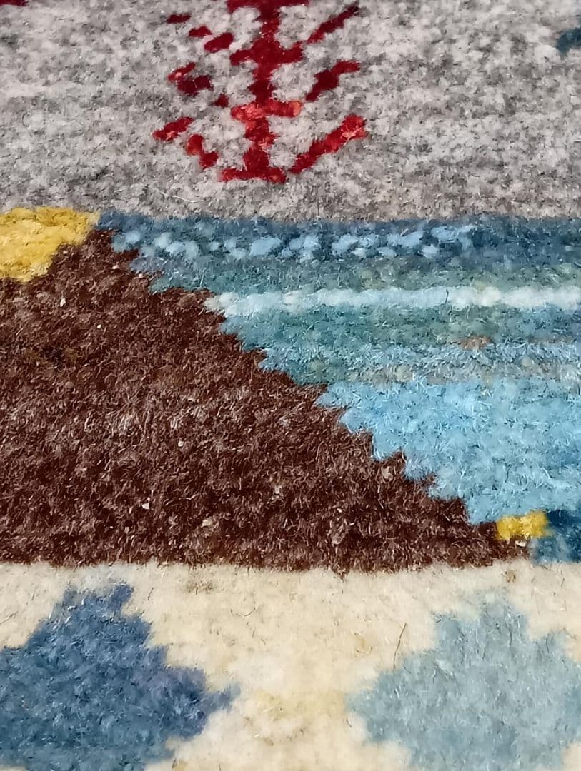 ペルシャ絨毯　ギャッベ　座布団　手織り　イラン　丸(71)