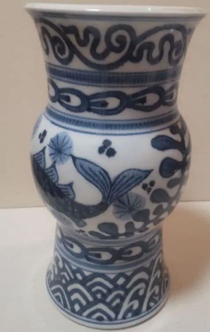 伊万里焼 花窯 魚文花器 Imari Hanagama Fish Vase