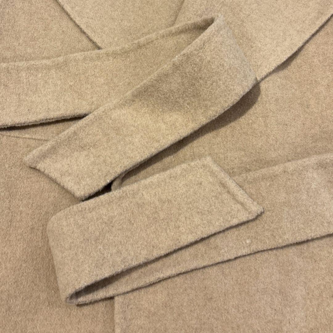 quaranciel リバーケープショートコート ウール混ベルト付ベージュ