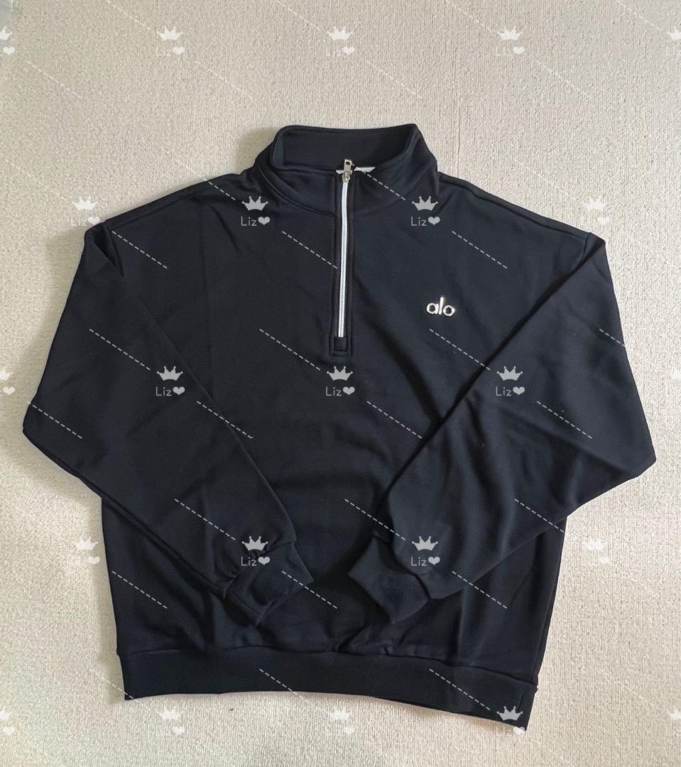 Alo ジップ プルオーバー ブラック