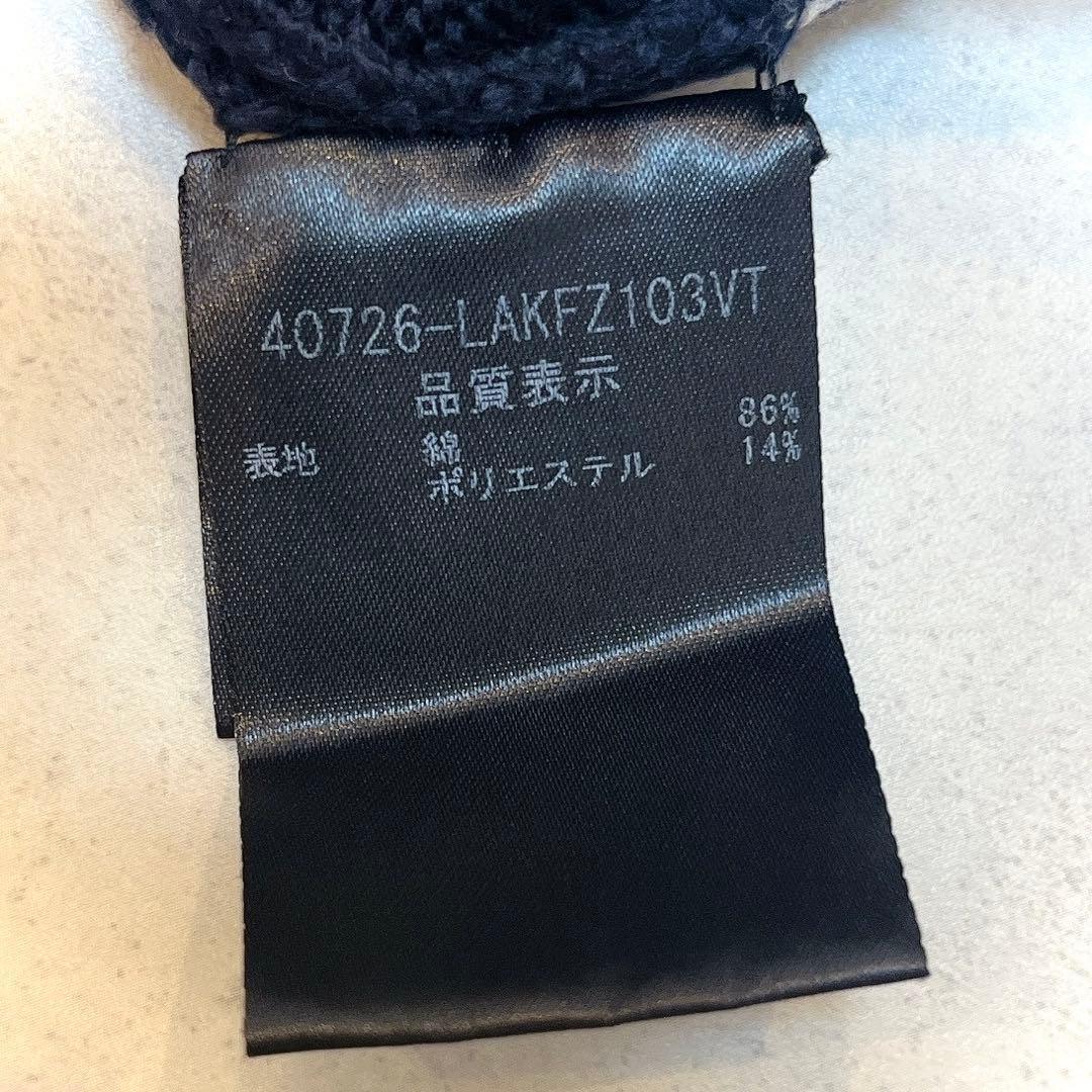 美品◆フォクシー ロゴ入りニットカーディガン ショート丈◇ネイビー フリーサイズ