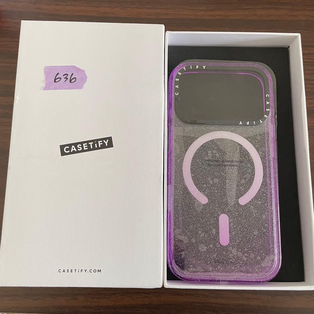 CASETiFY インパクト iPhone 17 Pro ケース グリッター 紫