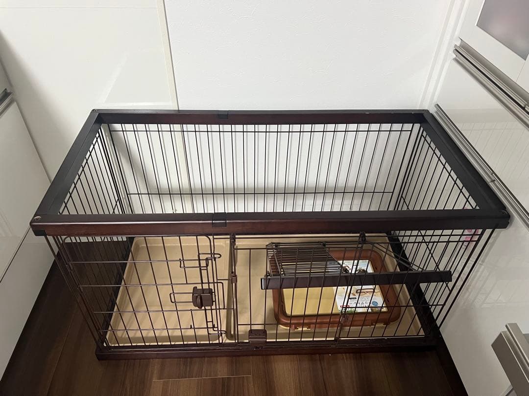 トイレのしつけができるドッグルームサークル ブラウン