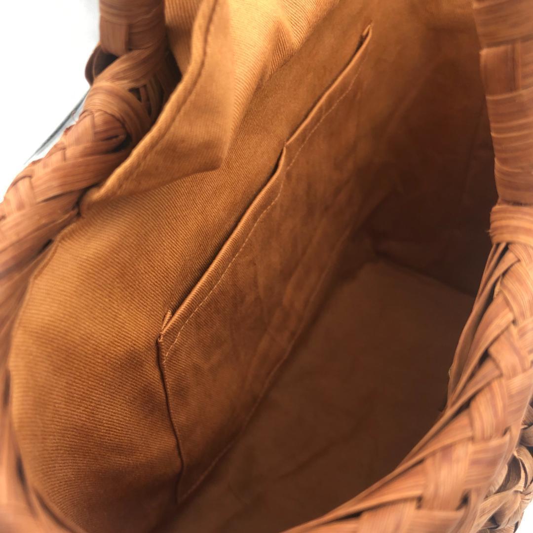 山葡萄バッグ　乱れ編み　花編み　内布付　新品　山ぶどう　籠バッグ　ハンドバッグ