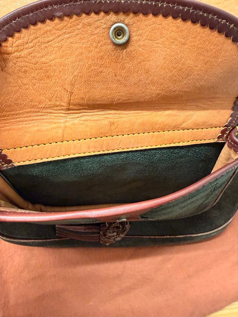 LOEWE ロエベ スエード ショルダーバッグ ヴィンテージ ロゴ金具