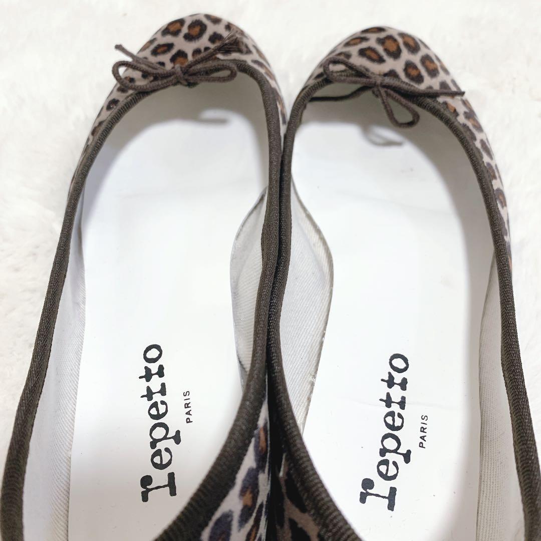 repetto レオパード柄 ヒョウ柄 バレエシューズ ベルベット ベロア 37