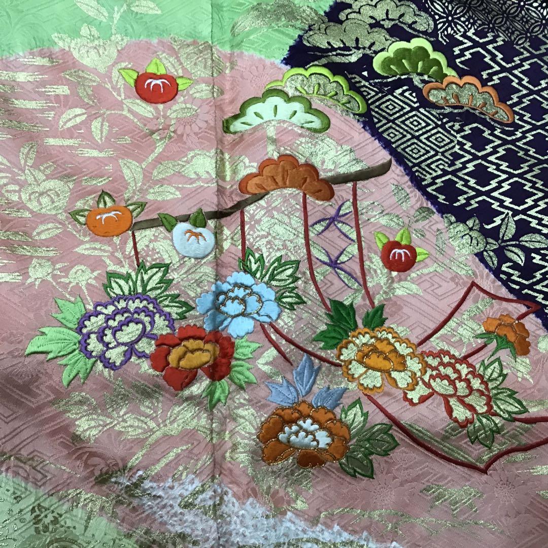 逸品 千總 京友禅 桶絞り 刺繍 絞り 振袖 川島袋帯フルセット