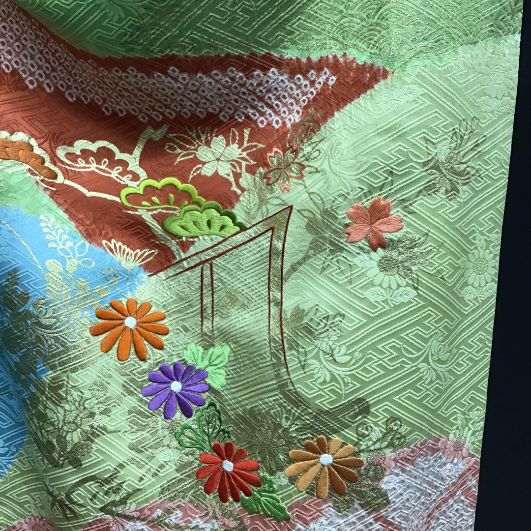 逸品 千總 京友禅 桶絞り 刺繍 絞り 振袖 川島袋帯フルセット