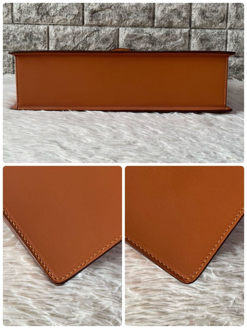 【美品】キタムラ　鍵付き　レザー　ビジネスバッグ　A4収納可能