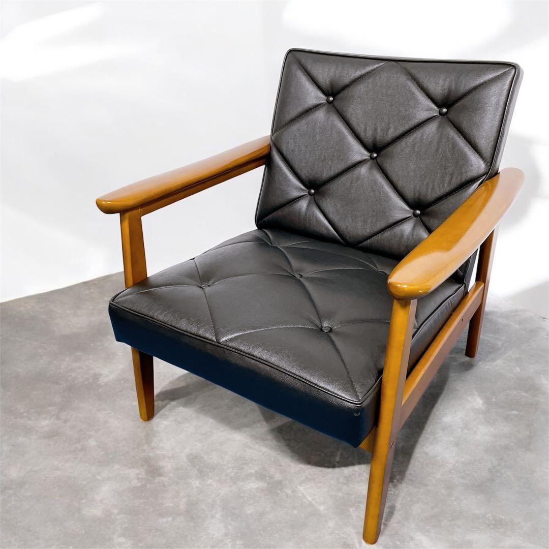 【美品送料込】カリモク60 Kチェア 1人掛けソファ ブラック