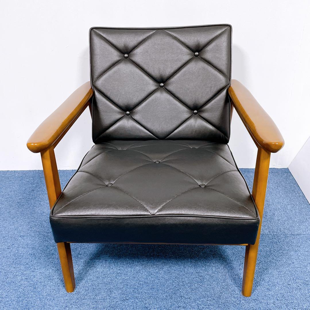 【美品送料込】カリモク60 Kチェア 1人掛けソファ ブラック