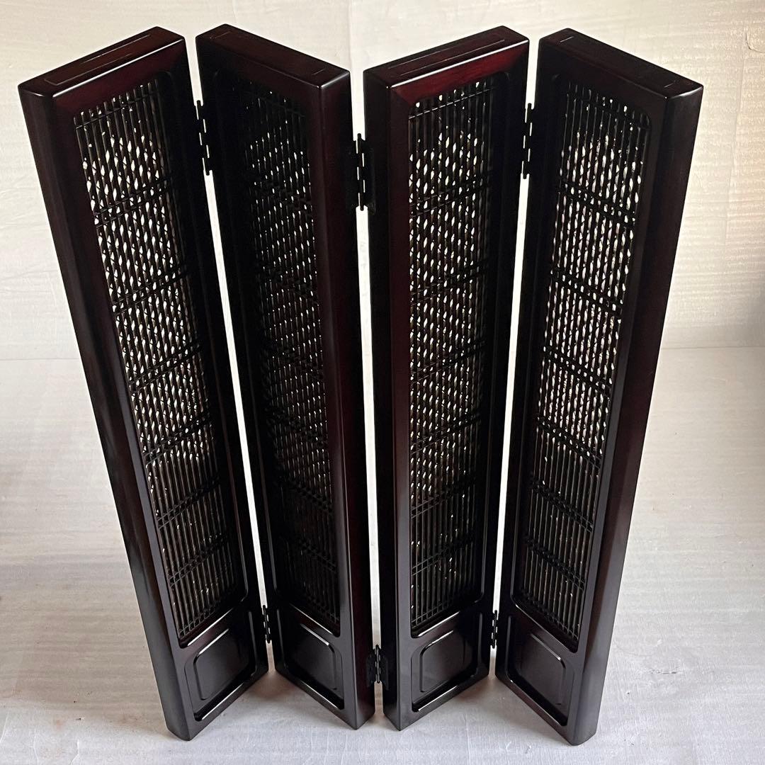 超高級　天然木　彫刻　目隠し　仕切り　衝立　ミニマル空間にアクセントを　木彫り