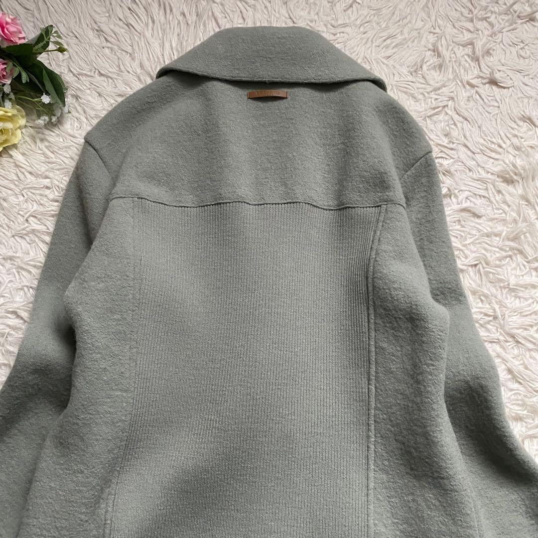 極美品■モラビト　高品質　ウール　コート　ダブルボタン　グリーン系　日本製