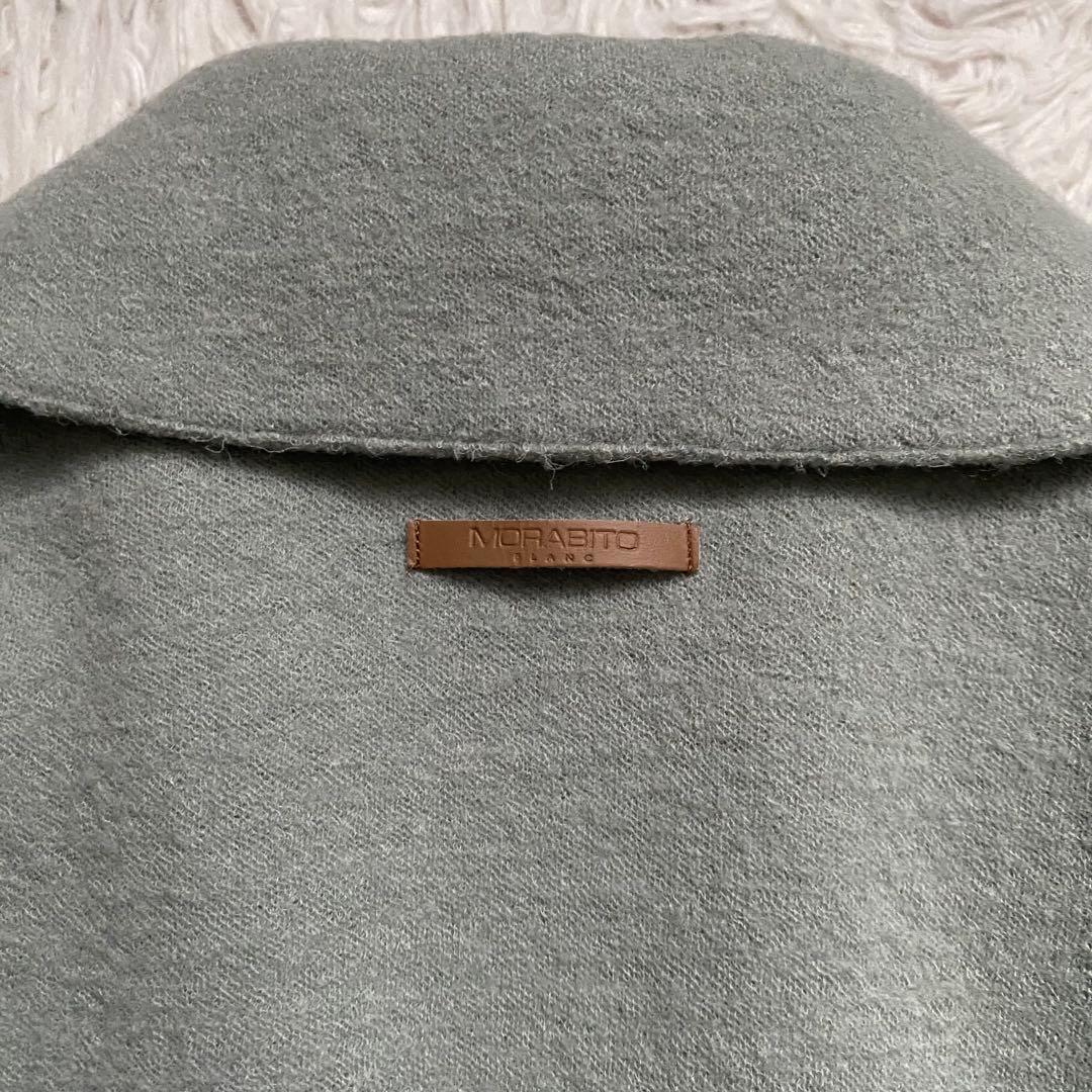 極美品■モラビト　高品質　ウール　コート　ダブルボタン　グリーン系　日本製