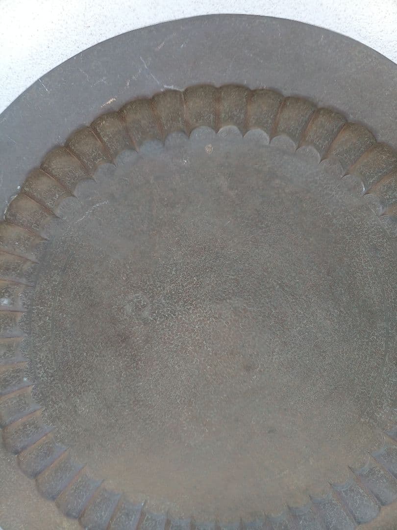 アンティーク大きな金属製プレート　直径約120cm