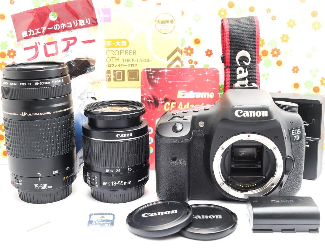 キャノン Canon EOS 7D☆スマホ転送☆ダブルレンズ！☆デジタル一眼レフ