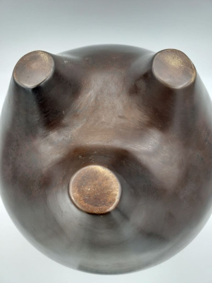 b505 唐銅 琉球風炉 田口霰釜添 釜谷浄越 木箱 茶道具 古物