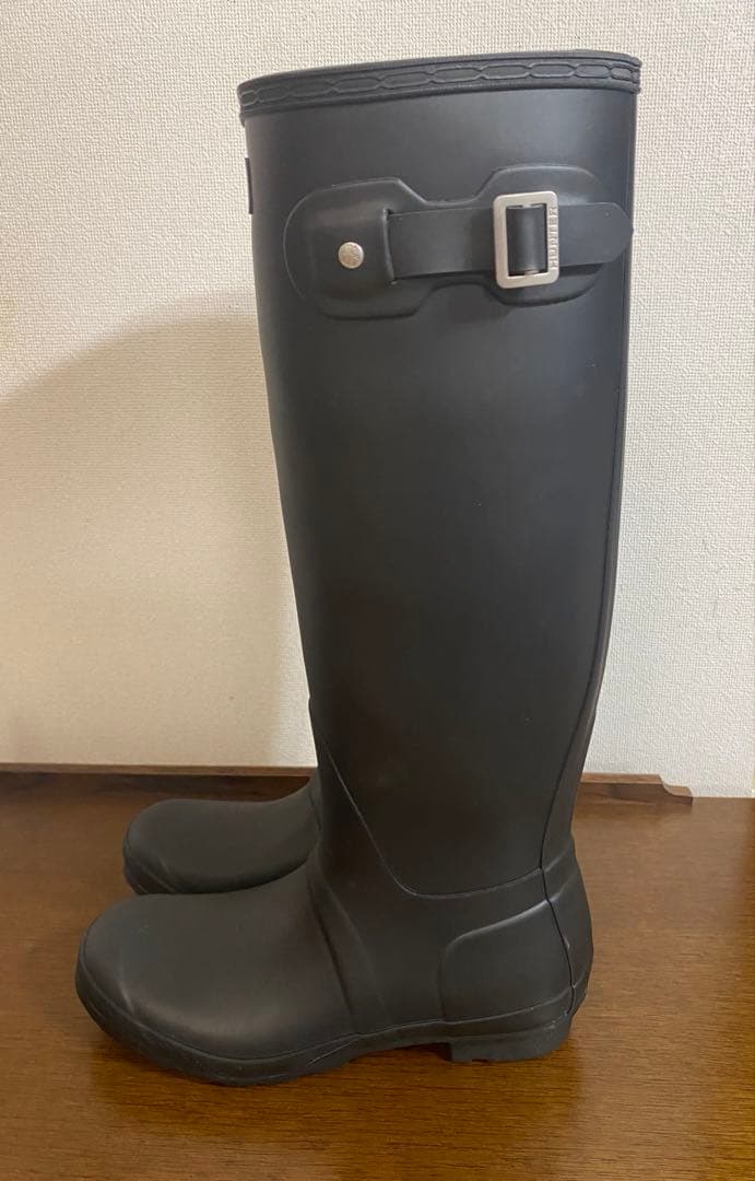 新品未使用【HUNTER ハンター】レインブーツ黒サイズUS6 25センチ