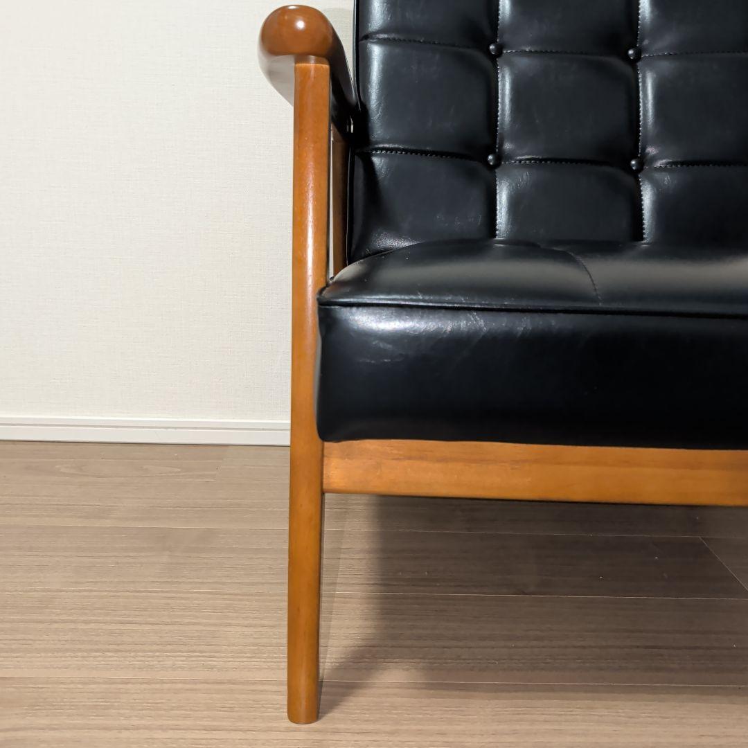 ※送料込み※美品【カリモク60】 Kチェア ソファ 1人掛け ブラック 合成皮革