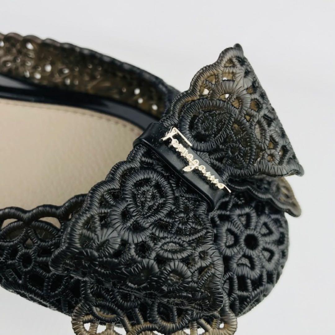 新品未使用★サルヴァトーレフェラガモ・メタルロゴ ラバー フラットシューズ(6)