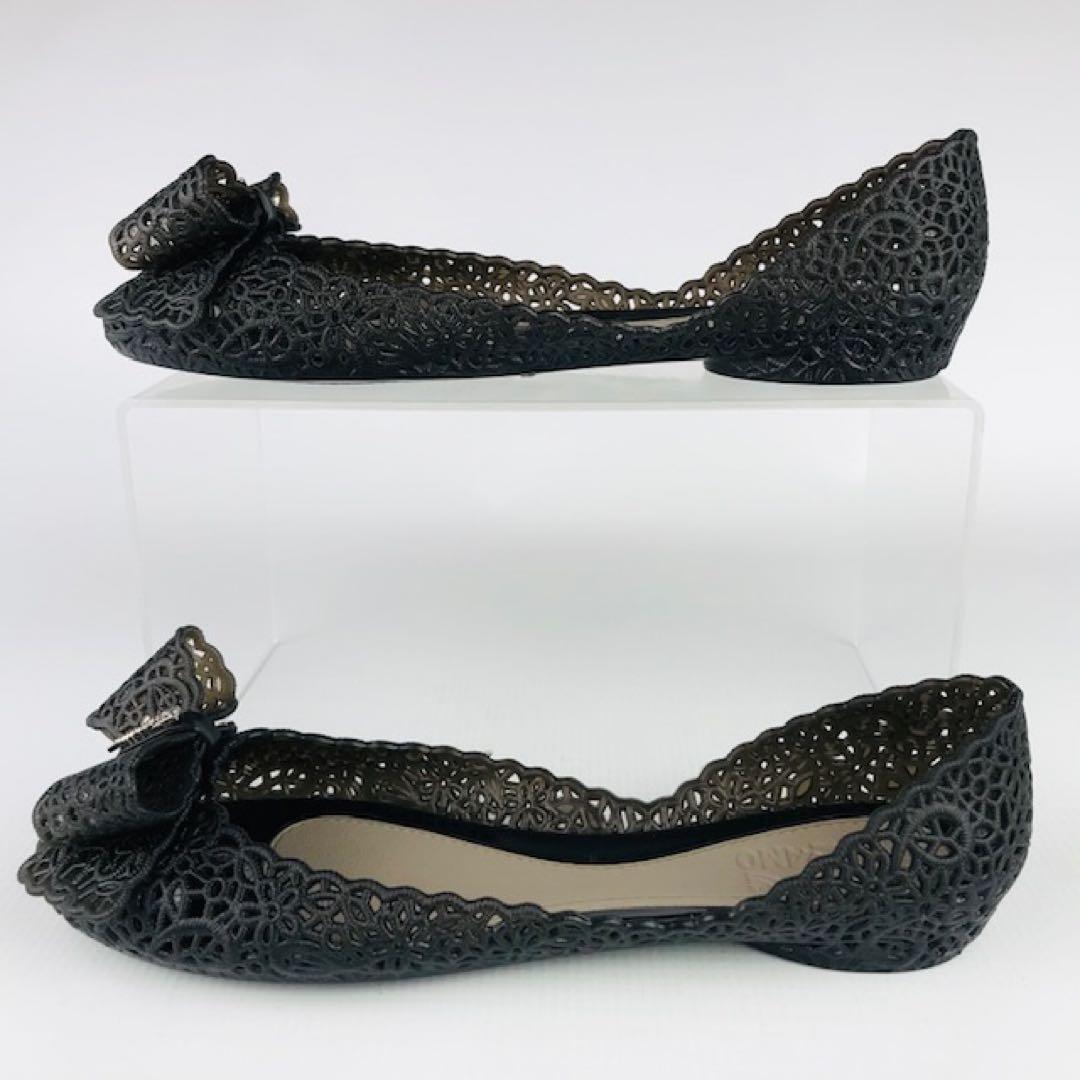 新品未使用★サルヴァトーレフェラガモ・メタルロゴ ラバー フラットシューズ(6)