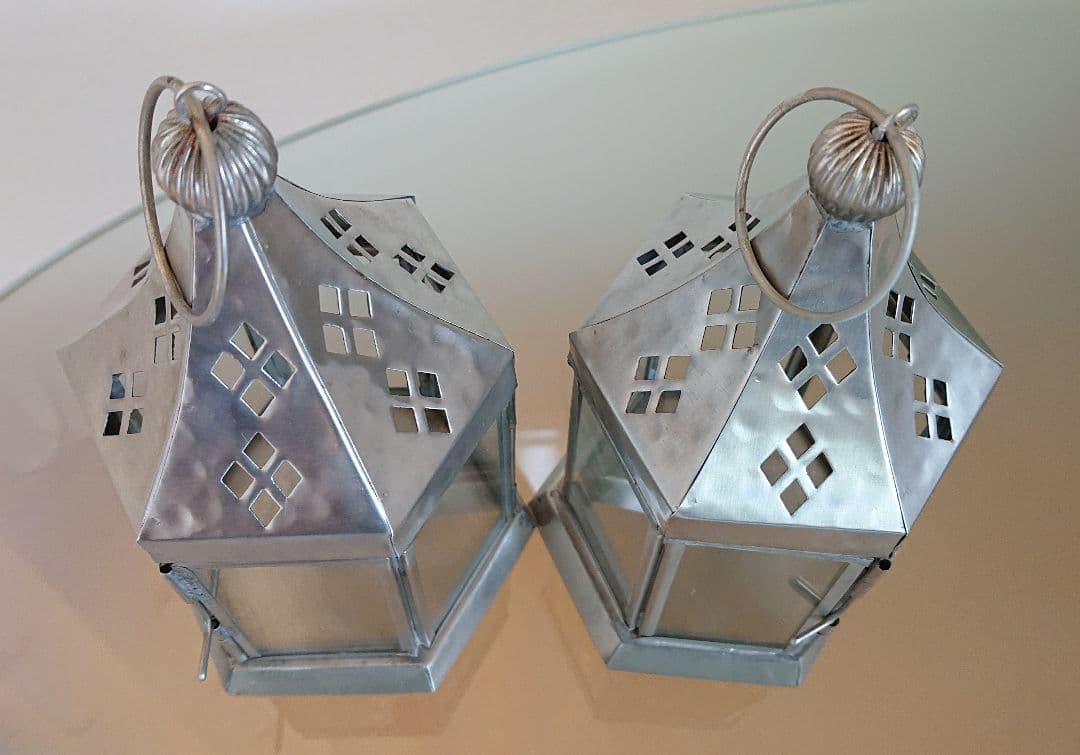 ACTUS アクタス シルバーランタンホルダー 2個セット 展示品 中古品