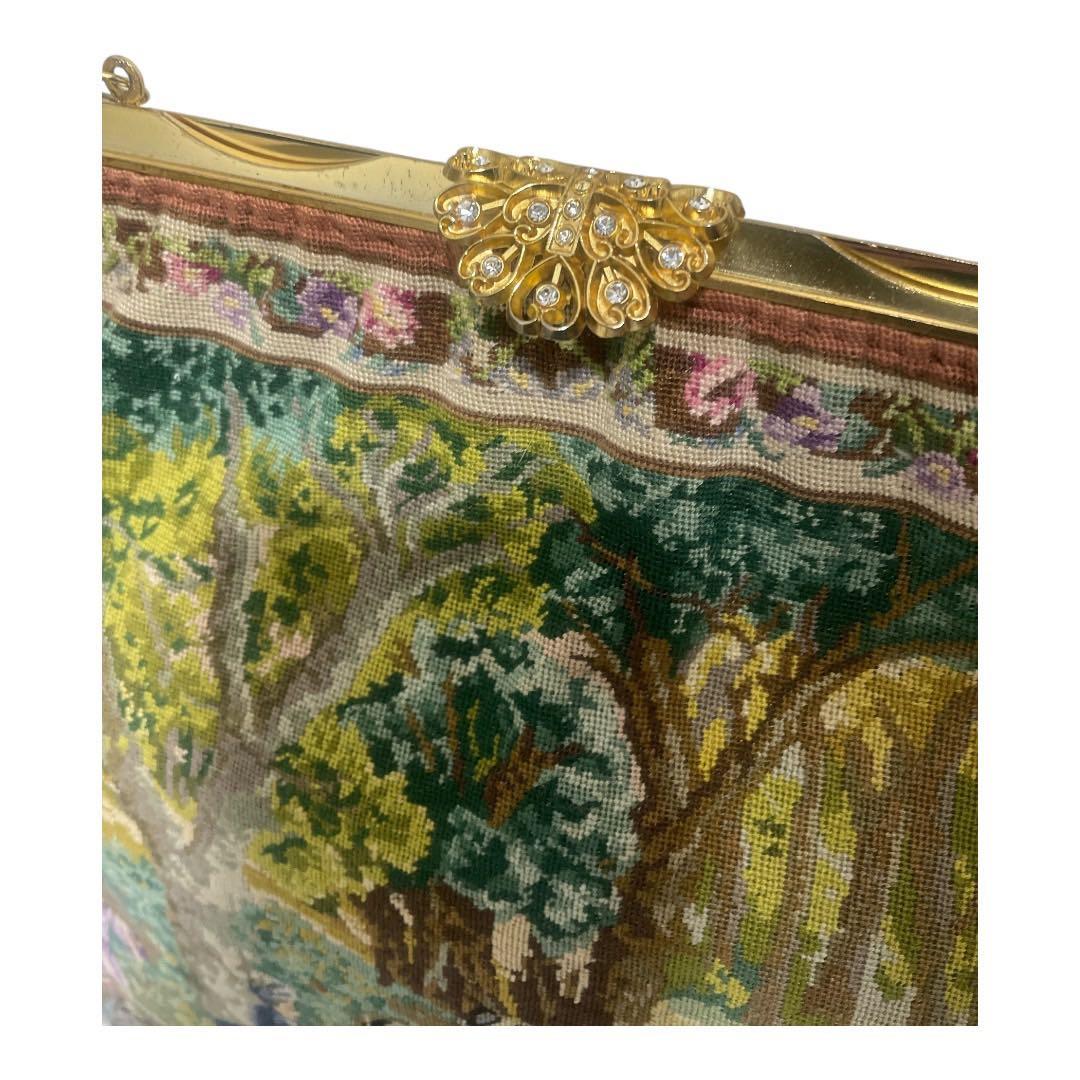 プチポワン パーティーバッグ 刺繍 ビーズ 上品 フォーマル