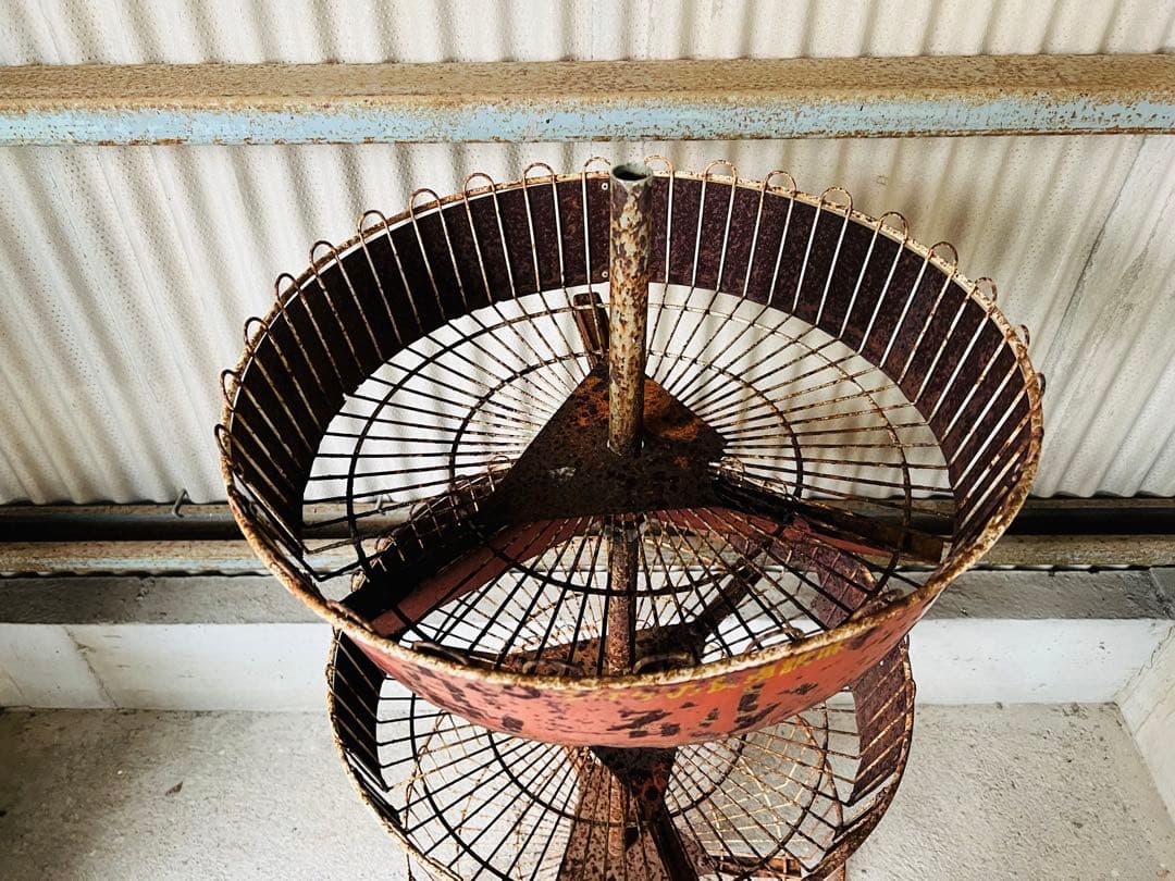 希少 3段金属ラック 昭和レトロ シャビー 店舗什器 ガーデニング ヴィンテージ