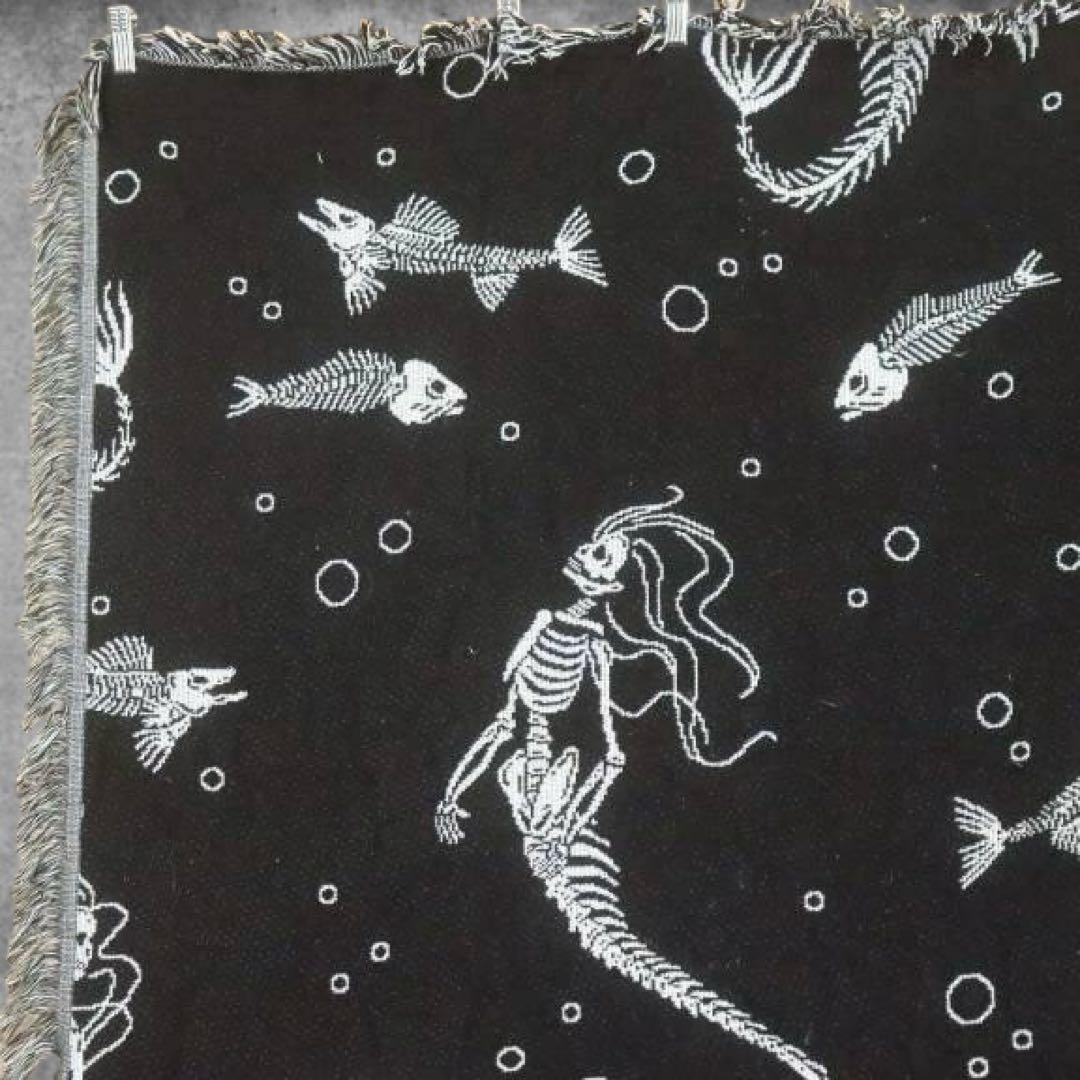 BNLP ラグ ブランケット ビンテージ 人魚 マーメイド 骨 魚 セクシー