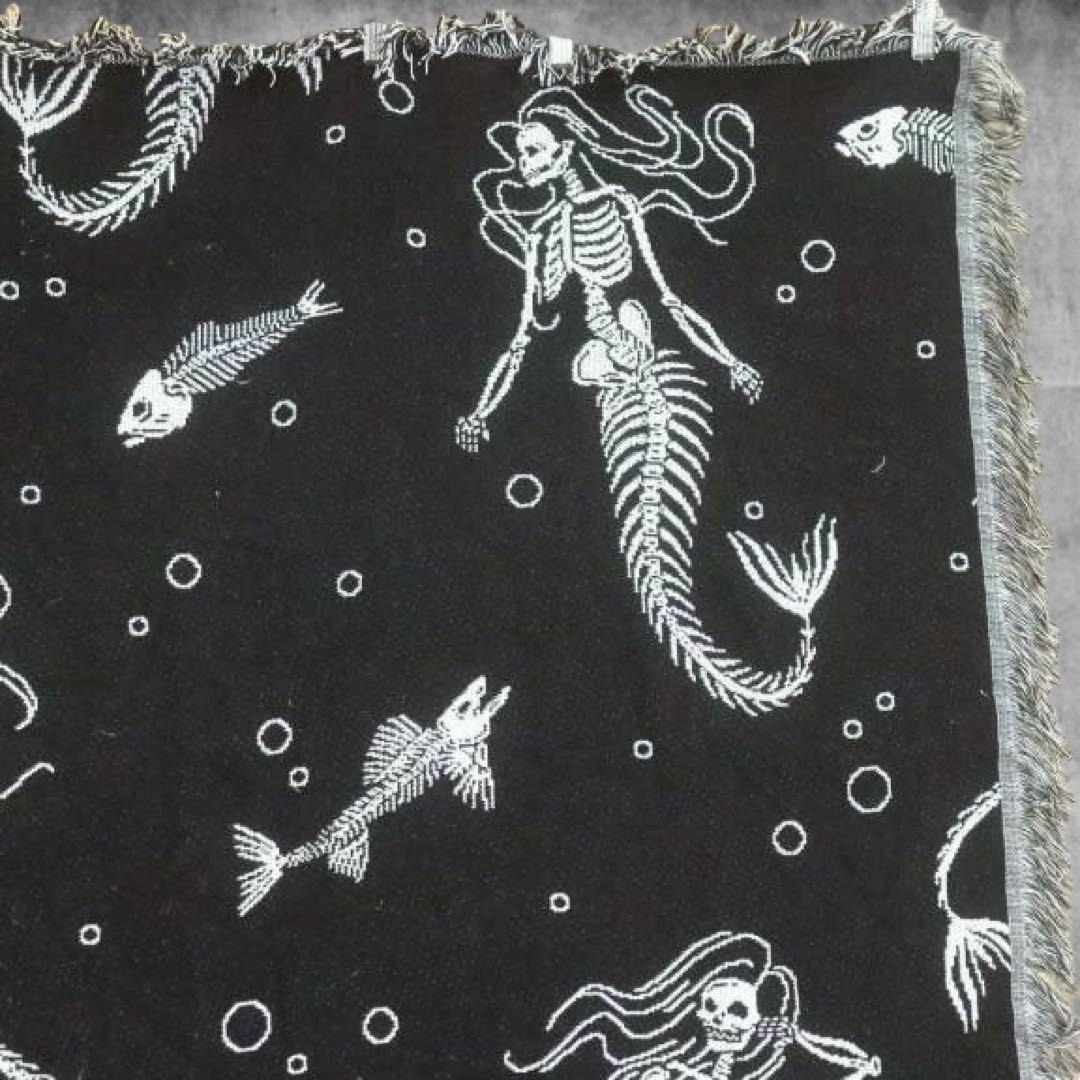 BNLP ラグ ブランケット ビンテージ 人魚 マーメイド 骨 魚 セクシー