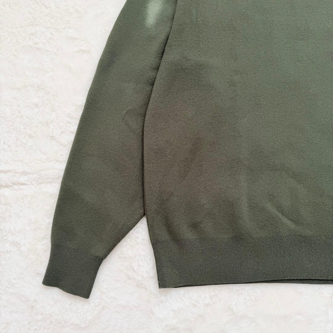 美品✨CABaN コットンカシミヤクルーネックプルオーバー ダークグリーン　M