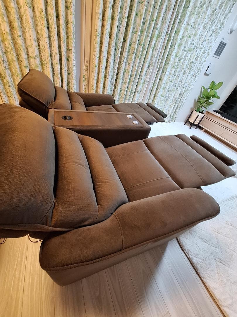 【美品・3ヶ月使用】ニトリ電動リクライニングソファ Nビリーバ3 収納付2人掛け