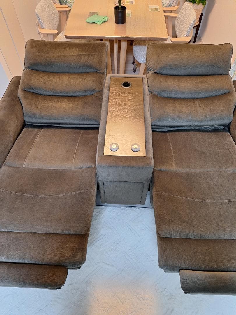 【美品・3ヶ月使用】ニトリ電動リクライニングソファ Nビリーバ3 収納付2人掛け