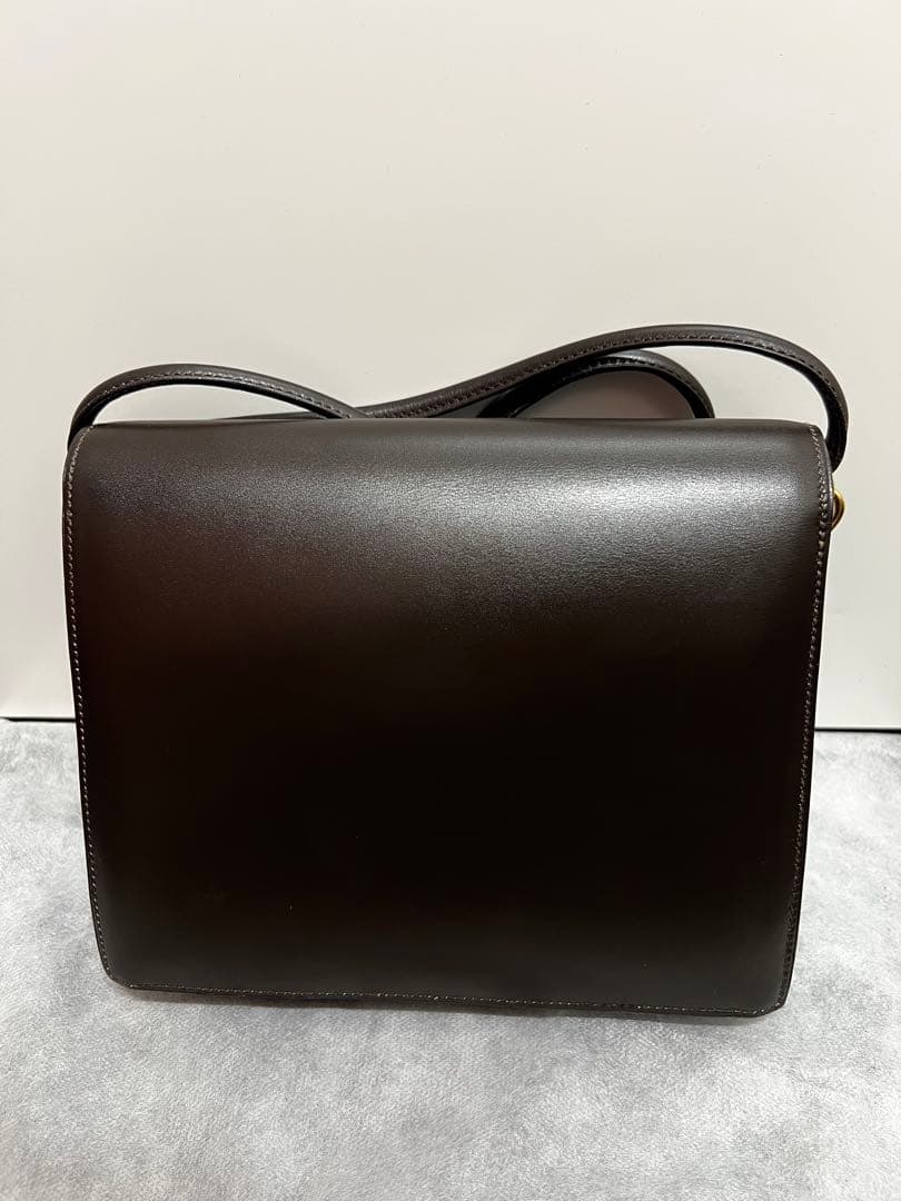 希少　エルメス　セクアナ22　ボックスカーフ　ダークブラウン　刻印不明