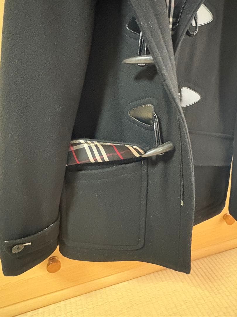 バーバリーブラックレーベル　ダッフルコート 黒　サイズL