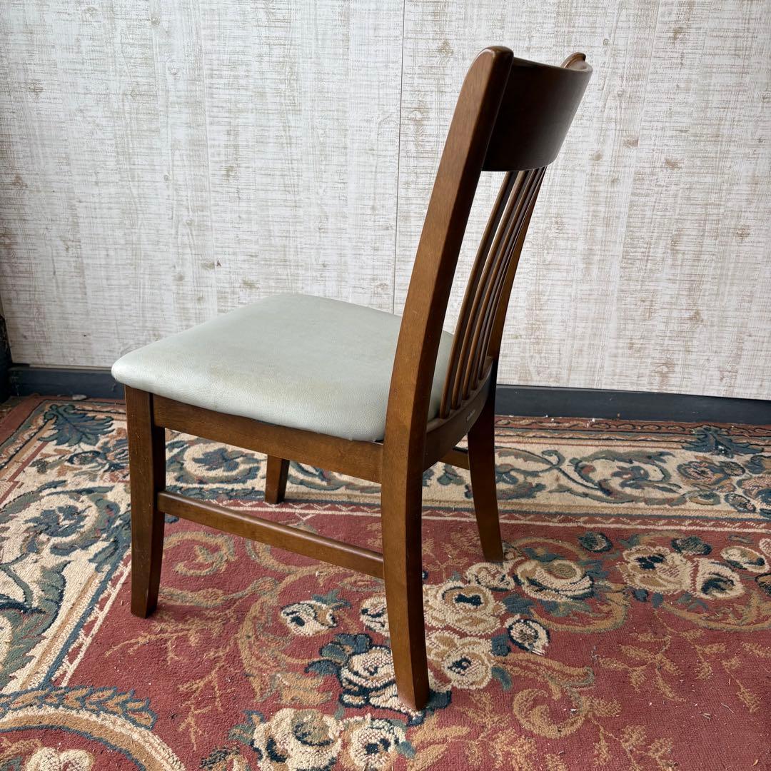 ③ 昭和レトロ カリモク ダイニングチェア 木製椅子 古家具 グレー ビンテージ