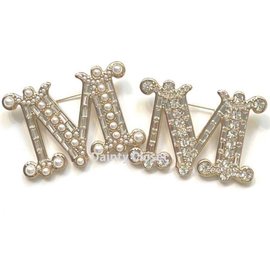 大人気 MaxMara マックスマーラ M字型クリスタルブローチ 新品未使用