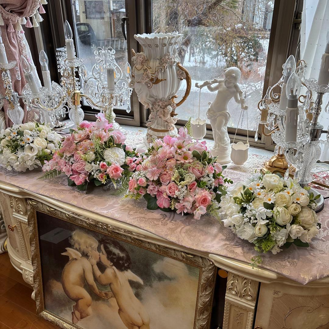 ベビーピンクのテーブルフラワー kyoka