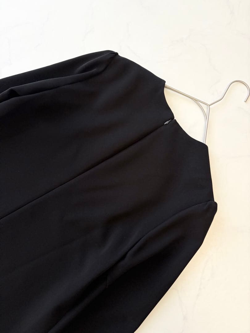 最終価格 ボーダーズアットバルコニー フリル フレア ワンピース ドレス 黒