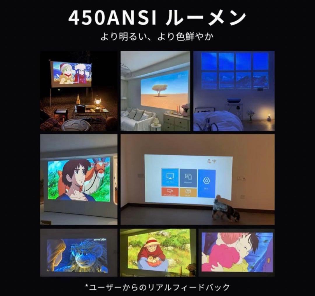 【新品・未使用】ASAKUKI プロジェクター 家庭用 4K対応 天井投影可能