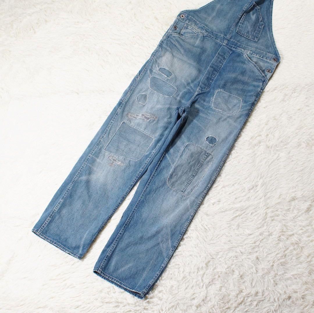 2022年製 加工《RRL》オーバーオール(XS)ボタンフライ デニム 縦落ち