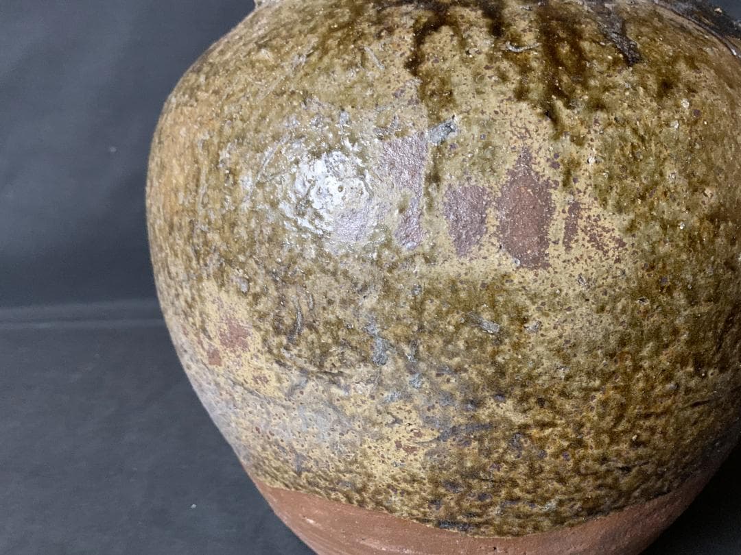 古丹波 自然釉 四耳 茶壷 桃山～江戸前期 739