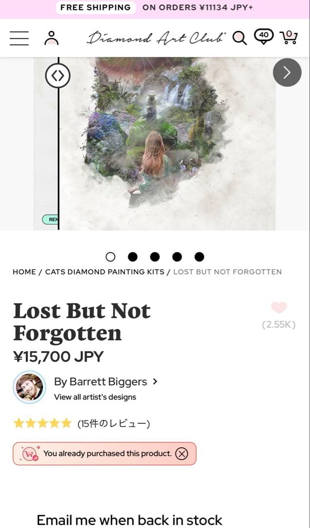 公式ダイヤモンドアートクラブ完売 未開封キット