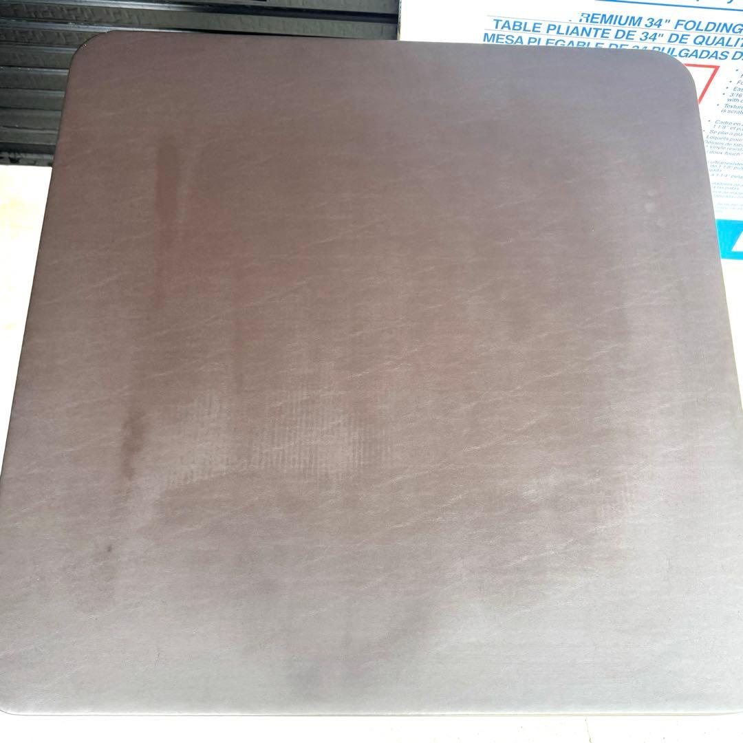 【美品】Cosco ブラウン 正方形 折りたたみテーブル 34インチ