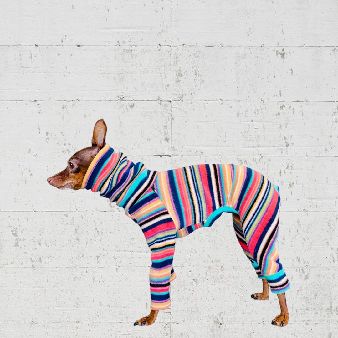 ⑥マルチカラーフリース カバーオール