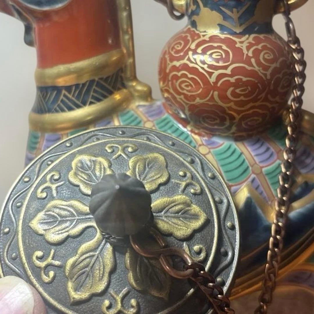 美品 林九郎 在銘 花器 置物