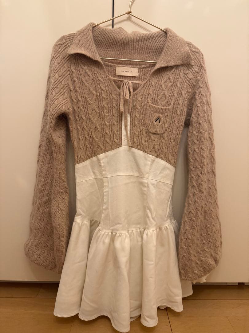 ワンピース ANDMARY Tess blouse mini dress beige